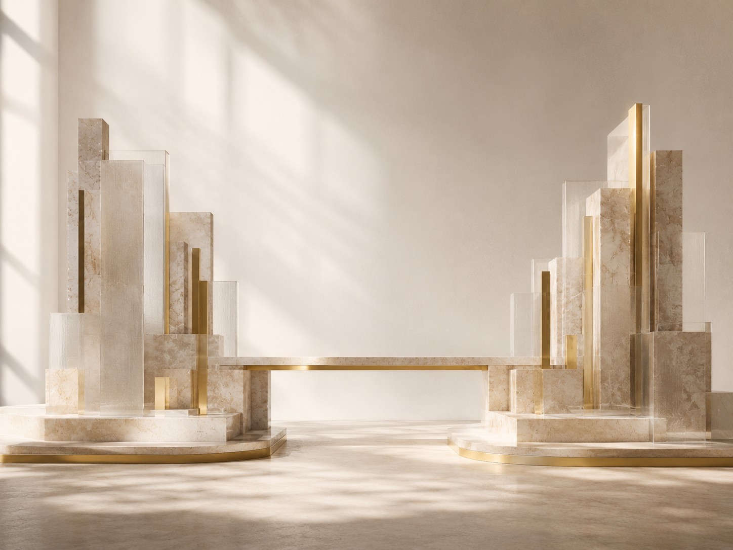 Abstrakte ruhige Innenarchitektur als gestalterischer Akzent