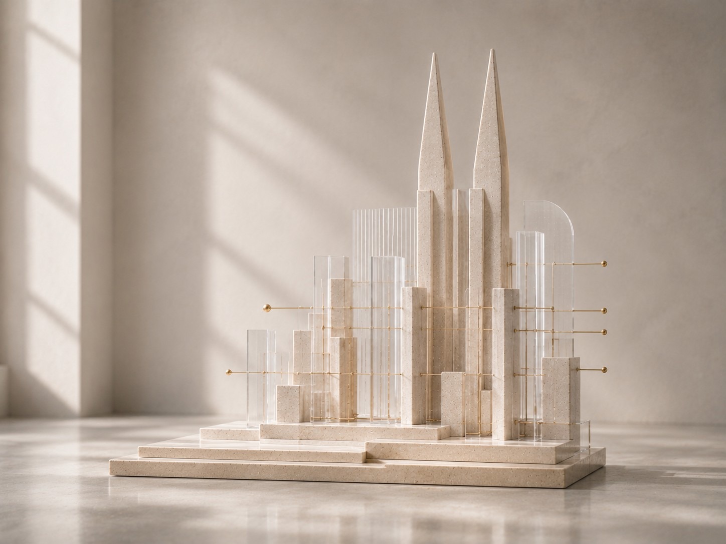 Abstraktes Architekturmodell mit Kölner Dom-Anmutung als Symbol für lokale Steuerberatung in Köln